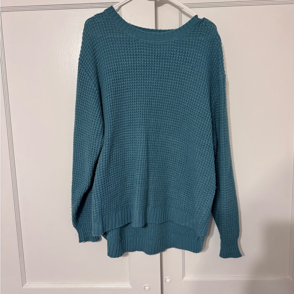 Zenana Outfitters Teal Crew Neck Sweater